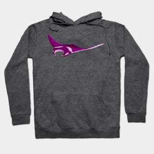 manta ray purple version watercolor way Hoodie